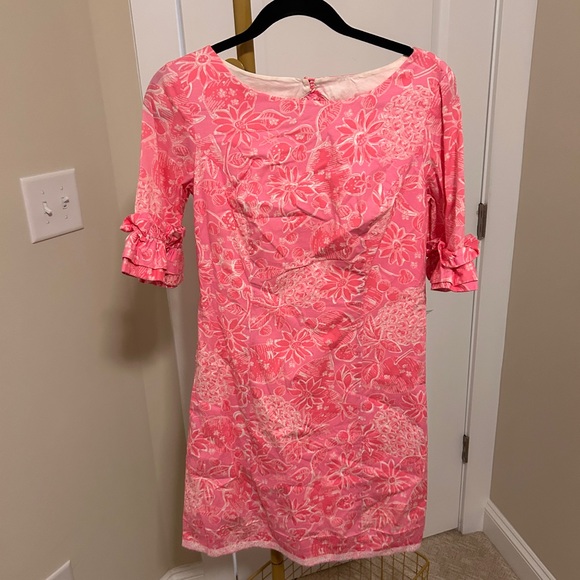 Lilly Pulitzer Pink Floral Ruffle Sleeve Dress - Picture 2 of 6